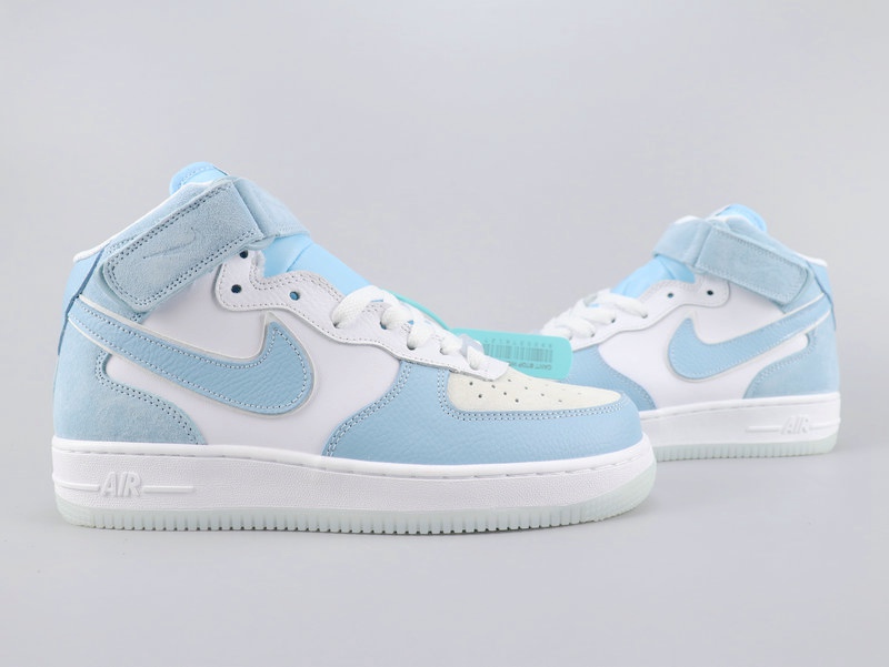 2020 Nike Air Force 1'07 White Baby Blue Shoes For Women